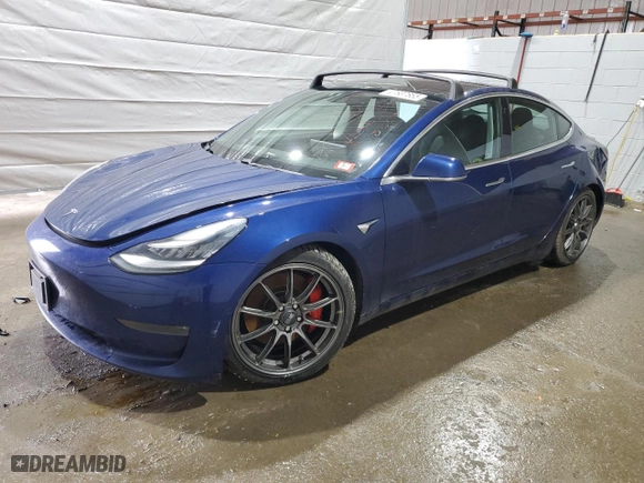 2019 Tesla Model 3 Long Range with VIN 5YJ3E1EB2KF393096, listed as a Copart auction lot 47637855 with 118,186 mi miles and Salvage Title. Bid and sale history available at carsss.com. Image 1.