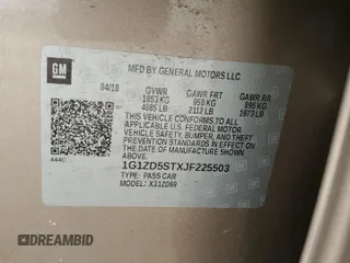 2018 Chevrolet Malibu LT with VIN 1G1ZD5STXJF225503, listed as a Copart auction lot 46692325 with 128,398 mi miles and Salvage Title. Bid and sale history available at DreamBid. Image 14.