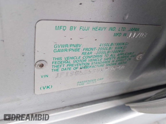 2004 Subaru Forester XS z VIN JF1SG65654H740290, wystawiony jako IAAI lot #42170902 z przebiegiem 176 125 mil mil oraz . Historia ofert i sprzedaży dostępna na DreamBid. Obrazek 9.