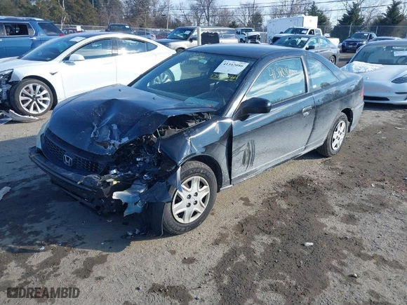 2005 Honda Civic Cpe VP with VIN 1HGEM21165L052284, listed as a IAAI auction lot 41342086 with 186,513 mi miles. Bid and sale history available at carsss.com. Image 2.