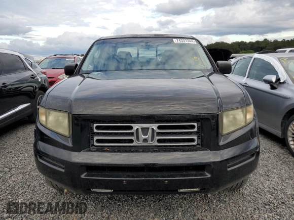 2007 Honda Ridgeline RT with VIN 2HJYK162X7H525127, listed as a Copart auction lot 74337344 with Not Provided miles and Salvage Title. Bid and sale history available at carsss.com. Image 5.