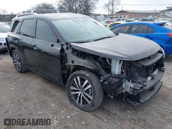 2023 Nissan Pathfinder Platinum with VIN 5N1DR3DG6PC257054, listed as a IAAI auction lot 41565552 with 9,952 mi miles and . Bid and sale history available at DreamBid. Image 1.