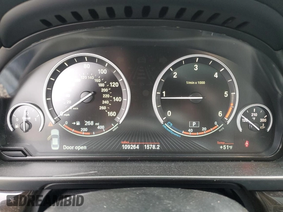 2015 BMW 5 Series 535d xDrive with VIN WBAFV3C51FD686892, listed as a Copart auction lot 81410224 with 109,264 mi miles and Salvage title. Bid and sale history available at DreamBid. Image 9.