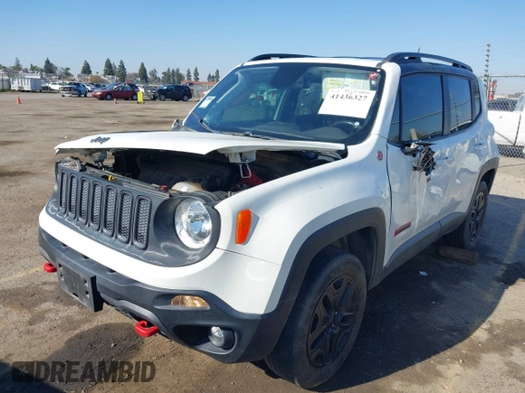 2018 Jeep Renegade Trailhawk with VIN ZACCJBCB7JPH42314, listed as a IAAI auction lot 41436327 with 77,834 mi miles. Bid and sale history available at carsss.com. Image 2.