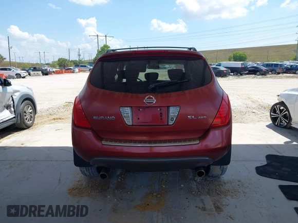 2007 Nissan Murano SL with VIN JN8AZ08W17W646257, listed as a IAAI auction lot 41935488 with 202,225 mi miles and . Bid and sale history available at DreamBid. Image 16.