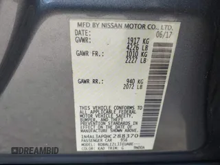 2017 Nissan Altima SV z VIN 1N4AL3AP0HC288370, wystawiony jako IAAI lot #41908701 z przebiegiem 80 551 mil mil oraz . Historia ofert i sprzedaży dostępna na DreamBid. Obrazek 9.