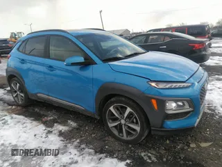 2020 Hyundai Kona Ultimate with VIN KM8K5CA5XLU505686, listed as a IAAI auction lot 41370251 with 63,076 mi miles. Bid and sale history available at carsss.com. Image 1.