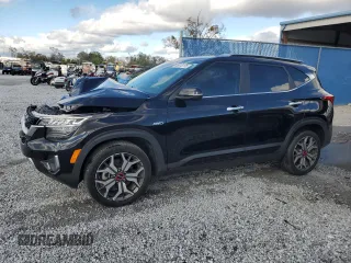 2023 Kia Seltos SX with VIN KNDETCA24P7352126, listed as a Copart auction lot 46615175 with 23,574 mi miles and Salvage title. Bid and sale history available at DreamBid. Image 1.
