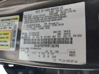 2017 Ford Fusion Titanium с VIN 3FA6P0K99HR136596, выставлен на аукционе IAAI как лот 42347238 с пробегом 149 749 миль миль и . История ставок и продаж доступна на DreamBid. Изображение 9.