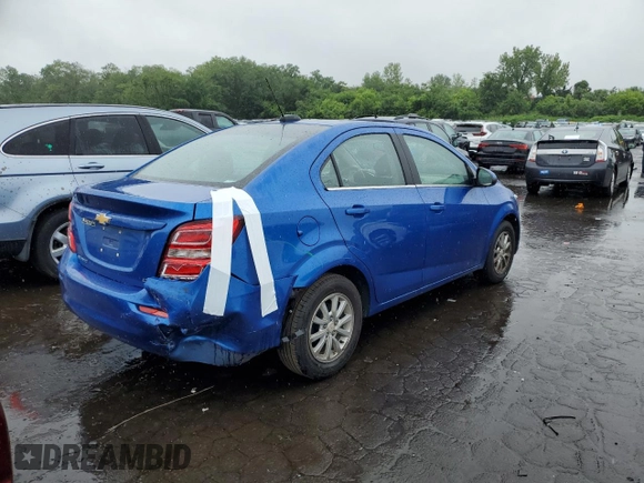 2017 Chevrolet Sonic LT with VIN 1G1JD5SG6H4173423, listed as a Copart auction lot 60721595 with 99,860 mi miles and Salvage title. Bid and sale history available at DreamBid. Image 3.