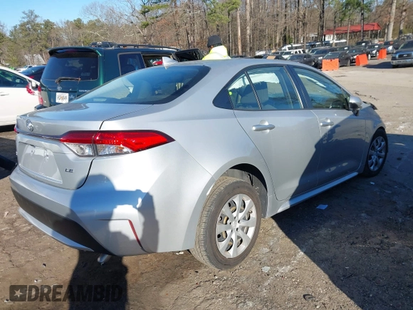 2020 Toyota Corolla LE with VIN JTDEPRAE7LJ113796, listed as a IAAI auction lot 41222712 with 1 mi miles. Bid and sale history available at carsss.com. Image 4.