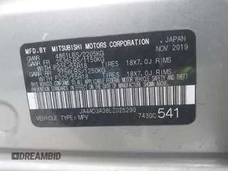 2020 Mitsubishi Outlander SE with VIN JA4AD3A38LZ025290, listed as a IAAI auction lot 41645284 with 81,044 mi miles and . Bid and sale history available at DreamBid. Image 9.