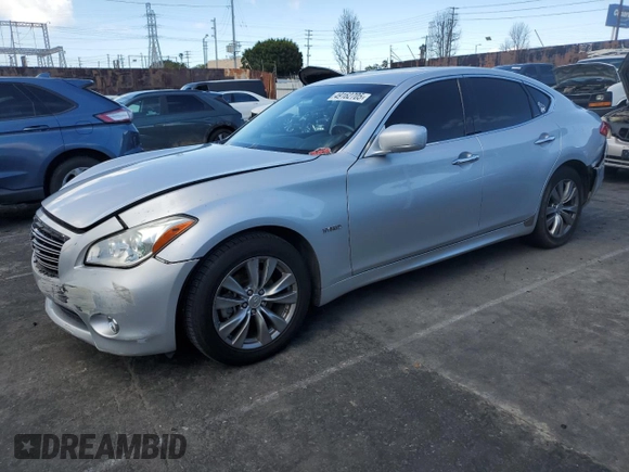 2012 Infiniti M Hybrid with VIN JN1EY1AP3CM910631, listed as a Copart auction lot 49162705 with 128,771 mi miles and Salvage title. Bid and sale history available at DreamBid. Image 1.