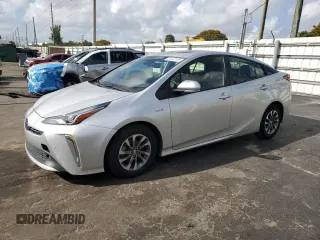 2022 Toyota Prius L Eco with VIN JTDKAMFU7N3155884, listed as a Copart auction lot 51472135 with 38,356 mi miles and Salvage Title. Bid and sale history available at carsss.com. Image 1.