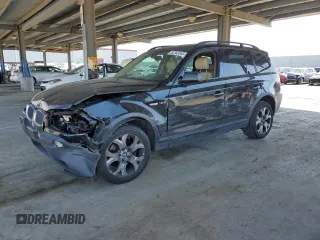 2005 BMW X3 3.0i z VIN WBXPA93435WD11740, wystawiony jako Copart lot #52363245 z przebiegiem 186 596 mil mil oraz Szkoda całkowita • Salvage title. Historia ofert i sprzedaży dostępna na DreamBid. Obrazek 1.