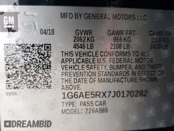 2018 Cadillac ATS AWD z VIN 1G6AE5RX7J0170282, wystawiony jako Copart lot #59001585 z przebiegiem 104 593 mil mil oraz Szkoda całkowita • Salvage title. Historia ofert i sprzedaży dostępna na DreamBid. Obrazek 12.