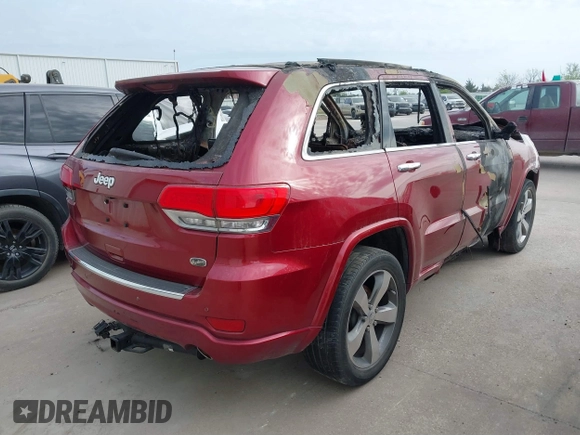 2014 Jeep Grand Cherokee Overland with VIN 1C4RJECG0EC500692, listed as a IAAI auction lot 41771102 with 1 mi miles. Bid and sale history available at carsss.com. Image 4.
