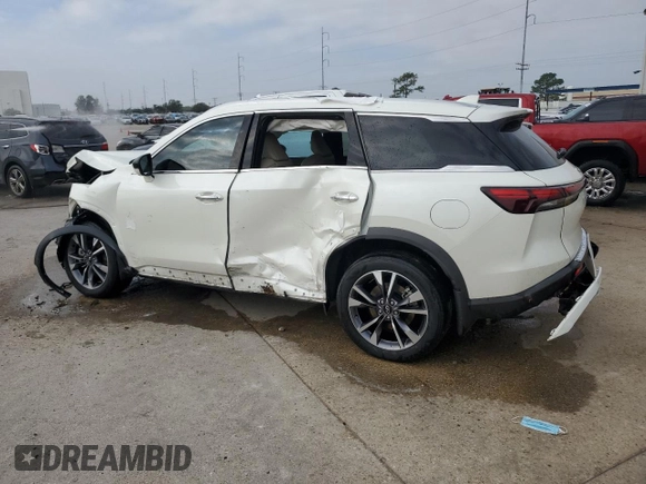 2023 Infiniti QX60 Luxe z VIN 5N1DL1FR4PC353091, wystawiony jako Copart lot #82034444 z przebiegiem Nie podano mil oraz Szkoda całkowita • Salvage title. Historia ofert i sprzedaży dostępna na DreamBid. Obrazek 2.