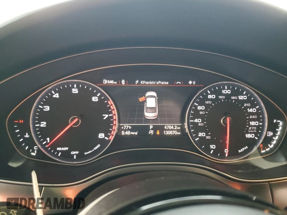 2016 Audi A6 Premium Plus with VIN WAUFGAFC3GN003689, listed as a Copart auction lot 50046145 with 130,670 mi miles and Salvage Title. Bid and sale history available at DreamBid. Image 9.