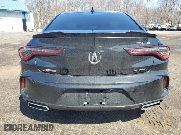 2022 Acura TLX w/A-Spec Package with VIN 19UUB6F55NA002749, listed as a Copart auction lot 51296665 with 33,345 mi miles and Salvage Title. Bid and sale history available at carsss.com. Image 6.