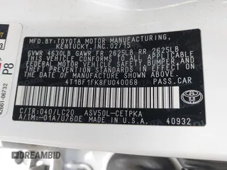 2015 Toyota Camry XLE with VIN 4T1BF1FK8FU040068, listed as a IAAI auction lot 40521641 with 25,156 mi miles and . Bid and sale history available at DreamBid. Image 9.