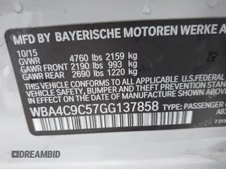 2016 BMW 4 Series 428i xDrive z VIN WBA4C9C57GG137858, wystawiony jako IAAI lot #42755021 z przebiegiem 92 728 mil mil oraz . Historia ofert i sprzedaży dostępna na DreamBid. Obrazek 9.