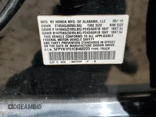 2012 Honda Ridgeline RTL z VIN 5FPYK1F51CB460223, wystawiony jako Copart lot #58218915 z przebiegiem 190 012 mil mil oraz Szkoda całkowita • Salvage title. Historia ofert i sprzedaży dostępna na DreamBid. Obrazek 12.
