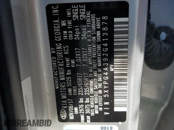 2018 Kia Sorento L with VIN 5XYPG4A39JG413878, listed as a Copart auction lot 47412775 with 127,608 mi miles and Salvage Title. Bid and sale history available at carsss.com. Image 14.