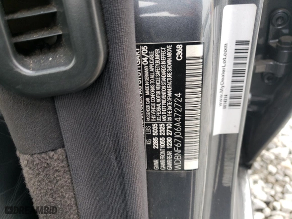 2006 Mercedes-Benz S-Class 3.7L with VIN WDBNF67J06A472724, listed as a Copart auction lot 44446425 with 207,405 mi miles and Salvage Title. Bid and sale history available at carsss.com. Image 12.