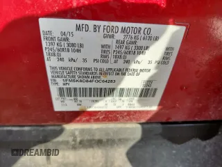 2015 Ford Explorer XLT z VIN 1FM5K8D84FGC64283, wystawiony jako Copart lot #86817364 z przebiegiem 158 966 mil mil oraz Szkoda całkowita • Salvage title. Historia ofert i sprzedaży dostępna na DreamBid. Obrazek 16.