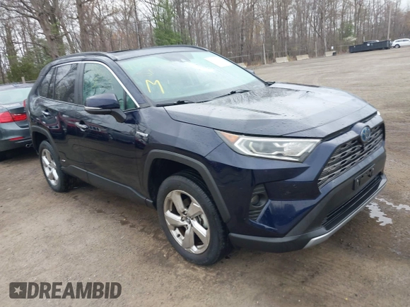 2020 Toyota RAV4 Hybrid Limited with VIN 4T3DWRFV1LU005327, listed as a IAAI auction lot 41886432 with 13,107 mi miles. Bid and sale history available at carsss.com. Image 1.