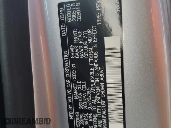 2020 Volvo XC90 Momentum with VIN YV4102PK2L1533048, listed as a Copart auction lot 46004295 with 0 mi miles and Salvage Title. Bid and sale history available at carsss.com. Image 12.