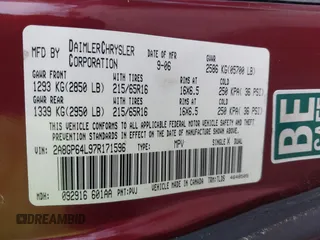 2007 Chrysler Town & Country LWB Limited with VIN 2A8GP64L97R171596, listed as a IAAI auction lot 41945122 with 101,893 mi miles. Bid and sale history available at carsss.com. Image 9.