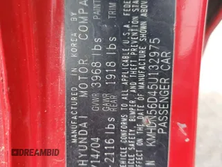 2005 Hyundai Elantra GLS с VIN KMHDN56D45U132975, выставлен на аукционе Copart как лот 75531524 с пробегом 293 756 миль миль и Списание • Salvage title. История ставок и продаж доступна на DreamBid. Изображение 12.