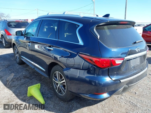 2017 Infiniti QX60 with VIN 5N1DL0MN6HC520790, listed as a IAAI auction lot 41475529 with 146,236 mi miles and . Bid and sale history available at carsss.com. Image 3.