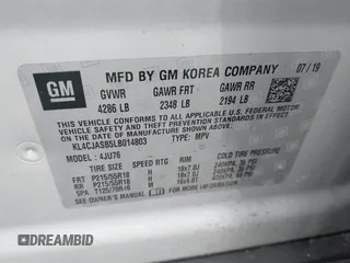 2020 Buick Encore Preferred with VIN KL4CJASB5LB014803, listed as a IAAI auction lot 41866629 with 34,975 mi miles. Bid and sale history available at carsss.com. Image 9.