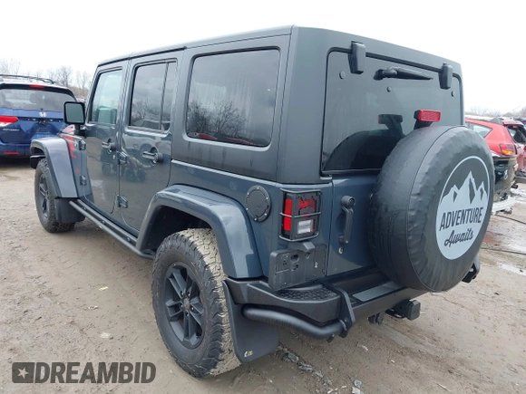 2017 Jeep Wrangler Unlimited Sahara with VIN 1C4BJWEG3HL569143, listed as a IAAI auction lot 41986188 with 27,495 mi miles. Bid and sale history available at carsss.com. Image 3.
