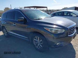 2013 Infiniti JX35 with VIN 5N1AL0MM3DC313827, listed as a IAAI auction lot 42185244 with 127,814 mi miles. Bid and sale history available at carsss.com. Image 1.