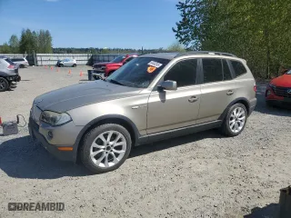 2007 BMW X3 3.0si with VIN WBXPC93407WF27560, listed as a Copart auction lot 54045345 with 140,288 mi miles and Clean Title. Bid and sale history available at carsss.com. Image 1.