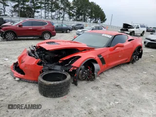 2019 Chevrolet Corvette Z06 2LZ with VIN 1G1YS2D68K5605762, listed as a Copart auction lot 85744714 with 6,485 mi miles and Salvage Title. Bid and sale history available at carsss.com. Image 1.
