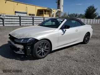 2025 BMW 4 Series 430i with VIN WBA33DB05SCS22265, listed as a Copart auction lot 49437585 with 18,445 mi miles and Clean Title. Bid and sale history available at carsss.com. Image 1.