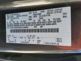 2016 Ford Escape SE with VIN 1FMCU0GX4GUC35892, listed as a Copart auction lot 75960504 with 55,768 mi miles and Non Repairable. Bid and sale history available at carsss.com. Image 14.