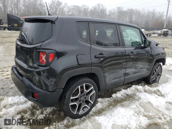 2021 Jeep Renegade Upland Edition with VIN ZACNJDAB7MPM23004, listed as a Copart auction lot 45099195 with 0 mi miles and Salvage Title. Bid and sale history available at carsss.com. Image 3.