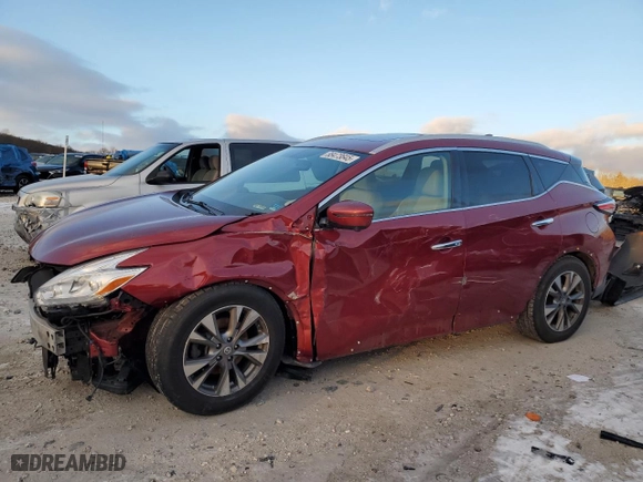 2017 Nissan Murano Platinum with VIN 5N1AZ2MH5HN193312, listed as a Copart auction lot 88473645 with 112,938 mi miles and Salvage Title. Bid and sale history available at carsss.com. Image 1.