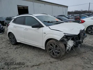 2023 Hyundai Kona N Line with VIN KM8K3CA33PU982969, listed as a Copart auction lot 41630935 with 0 mi miles and Salvage Title. Bid and sale history available at carsss.com. Image 4.