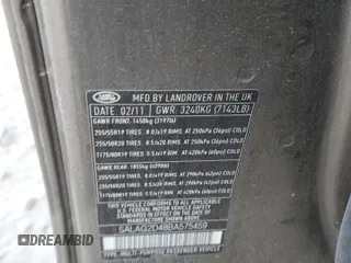 2011 Land Rover LR4 HSE с VIN SALAG2D48BA575459, выставлен на аукционе Copart как лот 84969554 с пробегом 145 368 миль миль и Списание • Salvage title. История ставок и продаж доступна на DreamBid. Изображение 13.