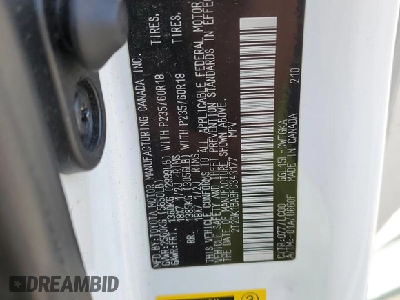 2015 Lexus RX 350 with VIN 2T2BK1BA8FC343177, listed as a Copart auction lot 52677135 with 135,297 mi miles and Non repairable. Bid and sale history available at DreamBid. Image 12.