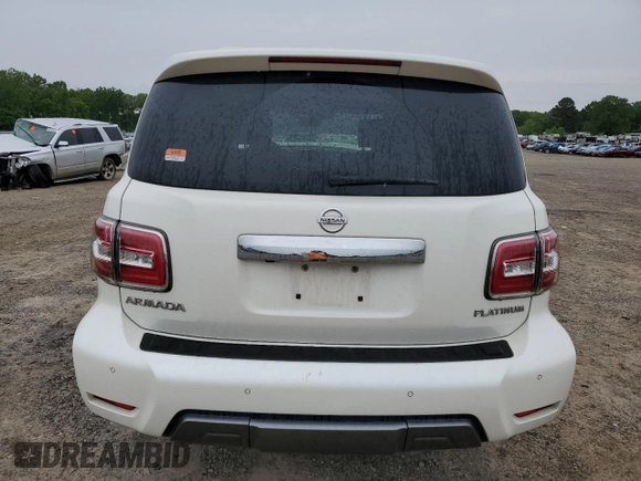 2020 Nissan Armada Platinum with VIN JN8AY2NF3L9360616, listed as a Copart auction lot 55222495 with 132,599 mi miles and Salvage title. Bid and sale history available at DreamBid. Image 6.