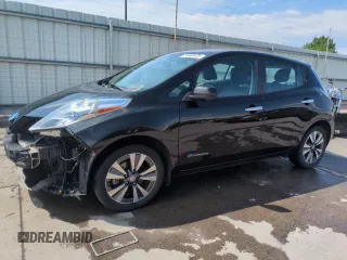 2015 Nissan LEAF SL with VIN 1N4AZ0CP1FC332321, listed as a Copart auction lot 59808425 with 54,744 mi miles and Salvage title. Bid and sale history available at DreamBid. Image 1.
