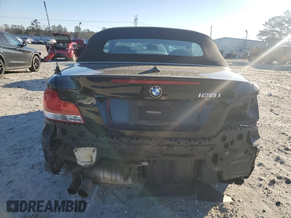 2011 BMW 1 Series 128i with VIN WBAUN1C59BVH82322, listed as a Copart auction lot 49230315 with 163,458 mi miles and Salvage Title. Bid and sale history available at carsss.com. Image 6.
